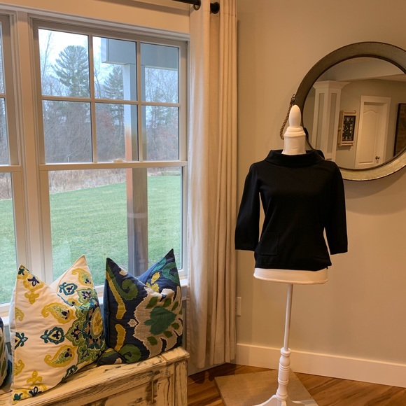 Elliott Lauren Black Three Quarter Sleeves Sweater - Picture 2 of 4